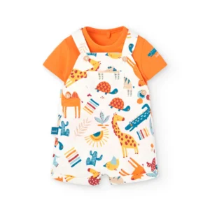 Conjunto Jardineira Animais Boboli